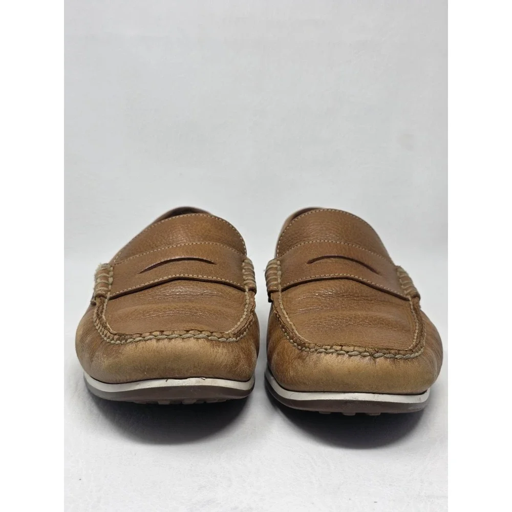Peter Millar Mens Leather Driving Loafers Brown Slip On Size 9.5 M Pre-owned